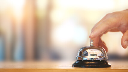Bell for service on blurred background