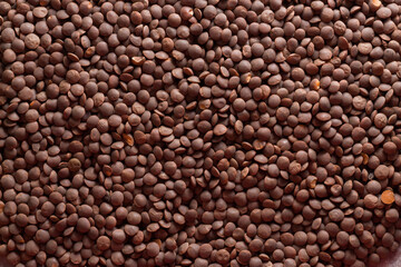 background of red lentils. scattered lentils. 