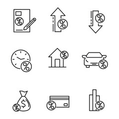 Credit and Loan icons set. Credit and Loan pack symbol vector elements for infographic web.