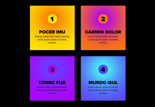 Color Square Infographic Steps Layout