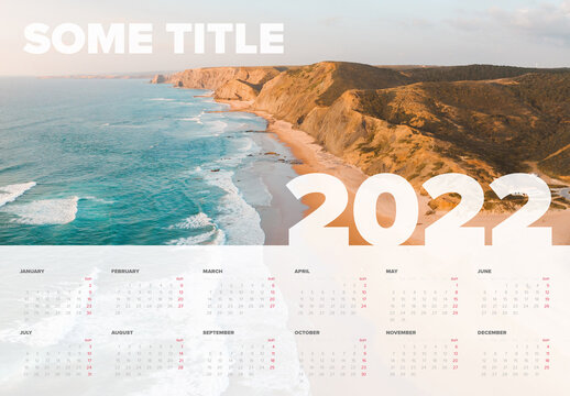 Light Full Calendar Layout for the Year 2022