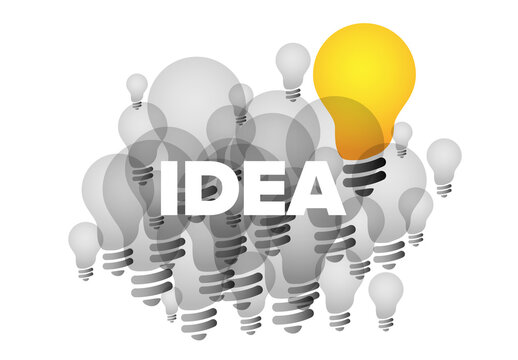 Idea Concept Illustration with Light Bulb