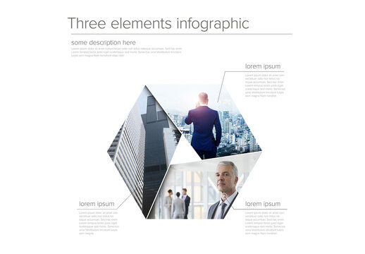 Abstract Shape Infographic Layout with Photo Placeholders
