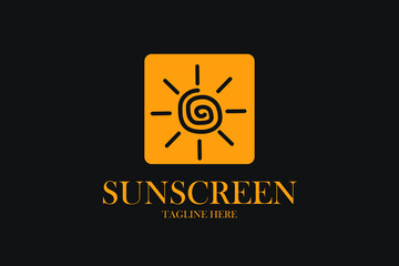 sun logo and sun icon vector design template.