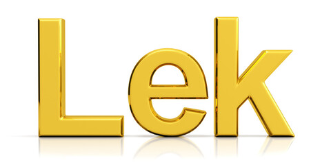 Obraz premium Golden lek symbol isolated on white background.