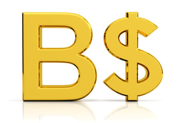 Obraz premium Brunei dollar symbol isolated on white background.