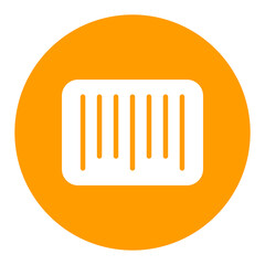 Barcode vector white glyph icon. E-commerce sign
