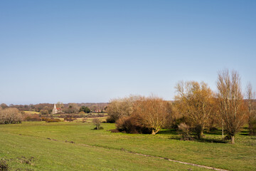 View around Arlington with St Pancras church, East Sussex, England