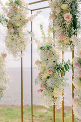 wedding ceremony area near the river