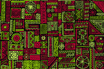 Folk african vector seamless pattern. Fashion fabric print design.