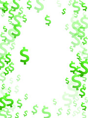 Green dollar symbols flying currency vector illustration. Forex pattern.