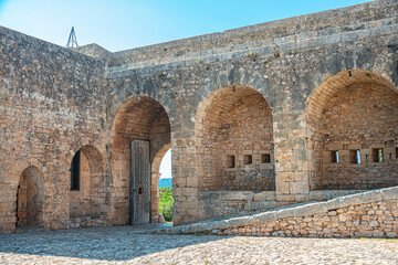 Walls of Neokastro fortress in Pylos Greece