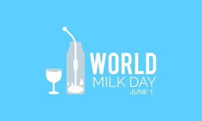 World Milk Day Vactor Banner Background Illustration. Awareness Campaign Vector Background, Banner, Poster, Card Template.