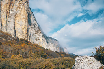 Nature landscape mountains stones travel clouds Fresh air