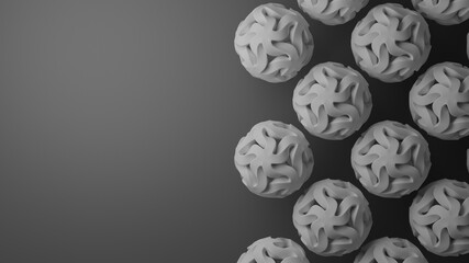 Fototapeta premium 3D illustration with a space for a text and abstract geometric shapes array