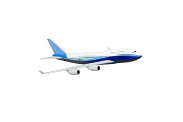 passenger airplane fly in the air and travel destination journey isolated on white