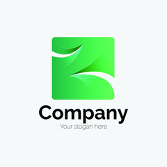 Modern business logotype, Abstract logotype, Green gradient logo, Square logo, rounded corners, Companies logo template, Art, Graphic design
