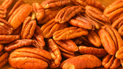 pecan nuts background  horizontal close-up hd