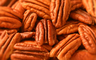pecan nuts background  horizontal close-up hd
