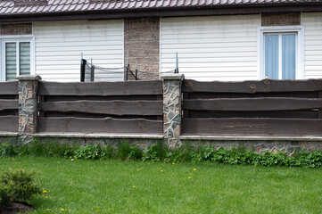 Large solid wood fence. Eco fence