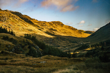 mountains in the morning