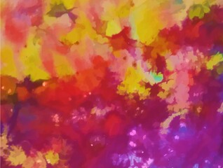 Tie dye background Geometric pattern texture Vector illustration Shibori Abstract batik brush seamless and repeat pattern design Bright, red, yellow, white, purple colors Paint splatter