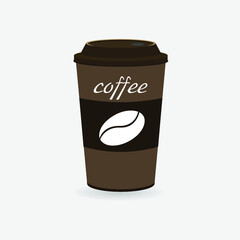 Coffee Cup - Mockup template for cafe, restaurant corporate identity design. Black, White, Brown Cardboard Coffee Cup Mockup. Vector template of disposable plastic and paper tableware for hot drinks