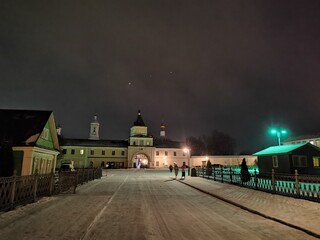 Optina Pustyn monastery at night