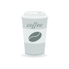 Coffee Cup - Mockup template for cafe, restaurant corporate identity design. Black, White, Brown Cardboard Coffee Cup Mockup. Vector template of disposable plastic and paper tableware for hot drinks