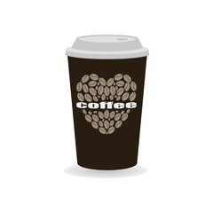 Coffee Cup - Mockup template for cafe, restaurant corporate identity design. Black, White, Brown Cardboard Coffee Cup Mockup. Vector template of disposable plastic and paper tableware for hot drinks