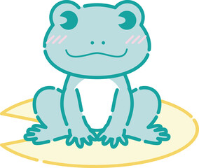 梅雨　夏　カエル　かえる　80年代　80´s　ファンシー　かえる　蛙　かわいい　イラスト素材