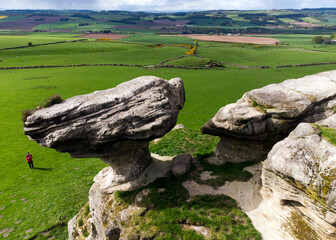 The Bunnet Stane is a rock formation near the hamlet of Gateside in Fife, at the foot of West Lomond. It sits upon one of the calciferous sandstone around the base of the Lomond Hills. Scotland. U.K.
