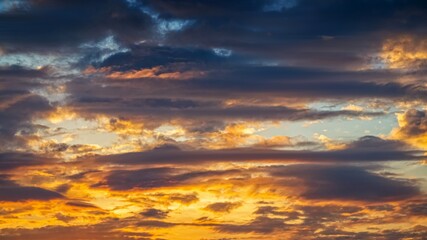 Naklejka na ściany i meble fiery sunset, summer nights. background of clouds