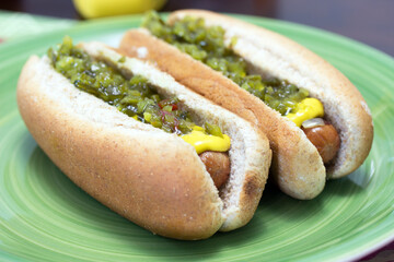 classic hot dog mustard green relish