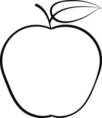 Black and White Apple Outline