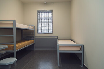 typical modern prison or detention facility. Illustrative universal background for crime and news.