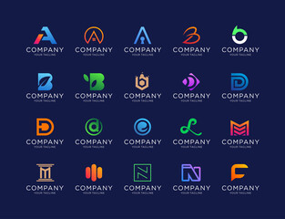 Monogram logo Alphabet and initial logo collection