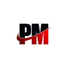 Letter PM simple logo design vector