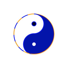 Multicolor Yin and Yang symbol of harmony and balance