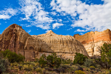 Fototapeta premium Capitol Dome Stands High on the Waterpocket Fold, Capitol Reef, Utah, USA