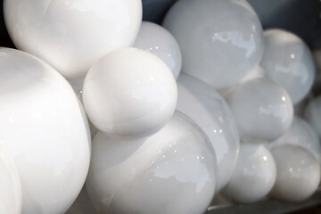 big white balls store front display