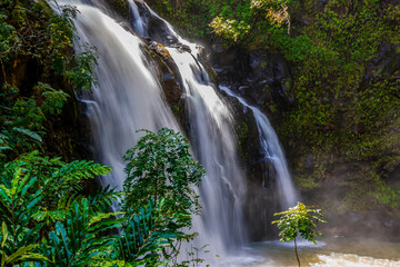 Upper Waikani Falls On The Road to Hana, Maui, Hawaii, USA