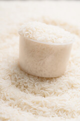 Thai Jasmine rice grain in a cup, Asian Rice