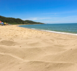 Tropical beach landscape. Bombinhas beach in Santa Catarina state.