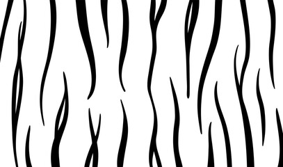 シンプルなトラ柄のモノトーン背景素材：2022年の干支・虎の模様 -白黒・細線タイプ