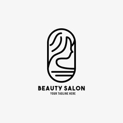 Beauty salon flat style design symbol logo illustration vector graphic template