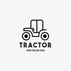 Tractor line style design symbol logo illustration vector graphic template