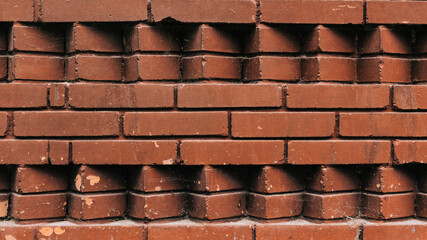 brick background of different shapes in brown color