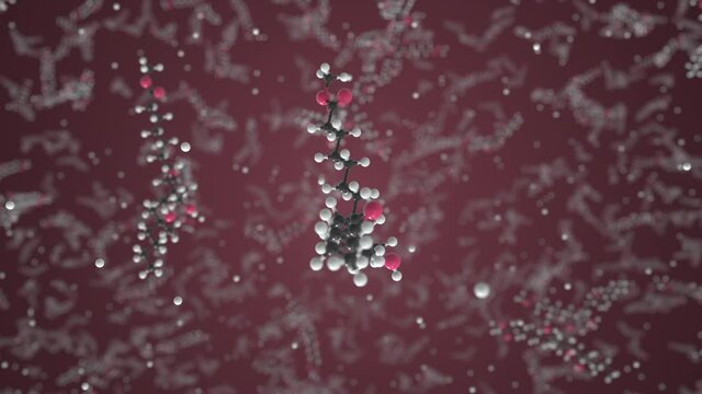 Misoprostol molecule. Molecular model. Looping seamless 3d animation