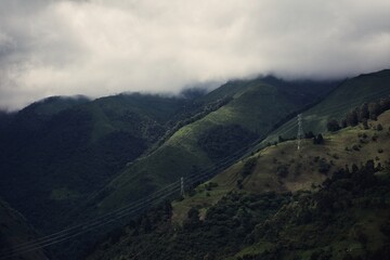 clouds over the mountains